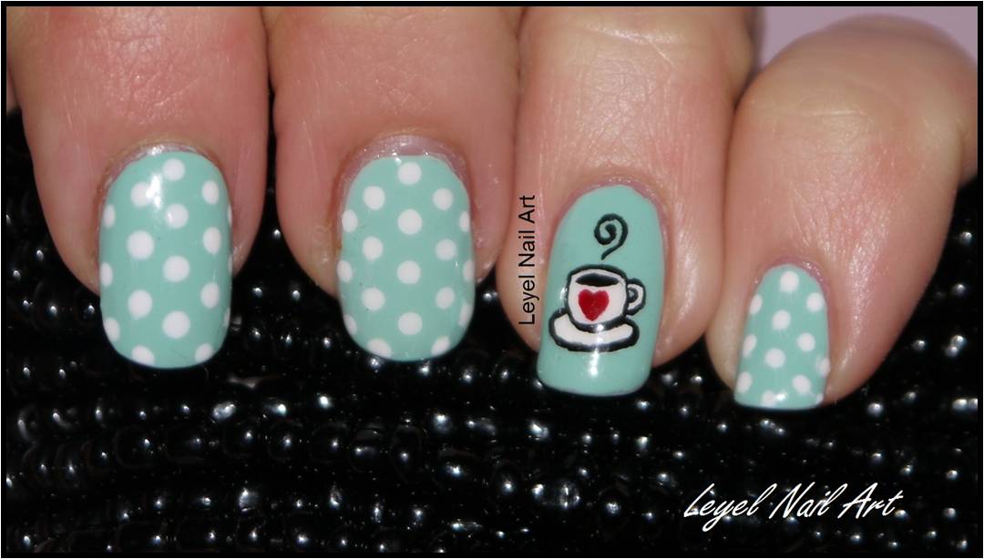 Lady Leyel Nail Art Cute Coffee Cup Nail Art
