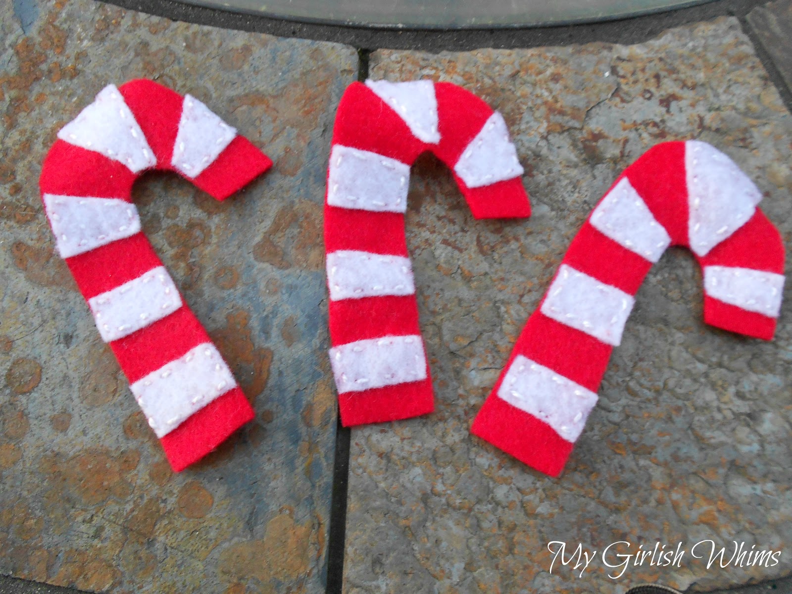 Felt Candy Cane Christmas Bunting My Girlish Whims