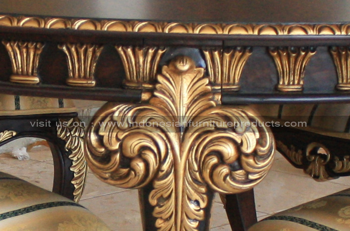 ANTIQUE ROUND DINING FURNITURE SET CUSTOM WITH GOLD FINISH ON DECOR ANTIQUE ROUND DINING FURNITURE SET CUSTOM WITH GOLD FINISH ON DECOR , already produce for private house projects in Moscow , Russia. this dining table build ... - ANTIQUE ROUND DINING FURNITURE SET CUSTOM WITH GOLD FINISH ON DECOR