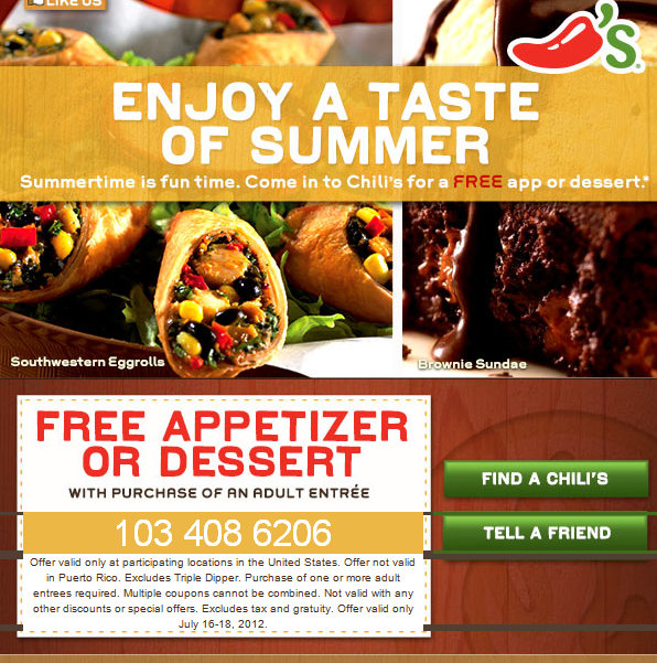 Barbara's Beat Free appetizer or dessert at Chili's