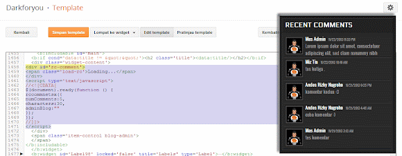 Menghilangkan Komentar Admin
