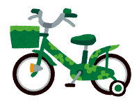 子供用の自転車のイラスト「緑」