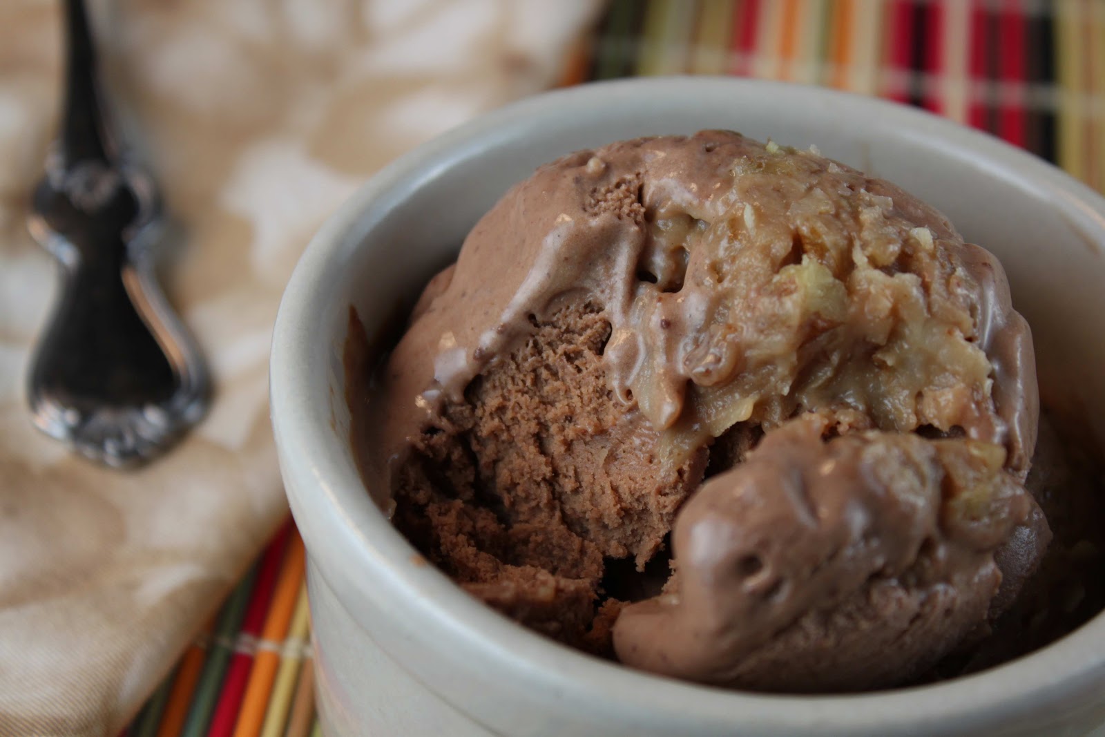 Fat and Happy Blog German Chocolate Ice Cream with Coconut Pecan