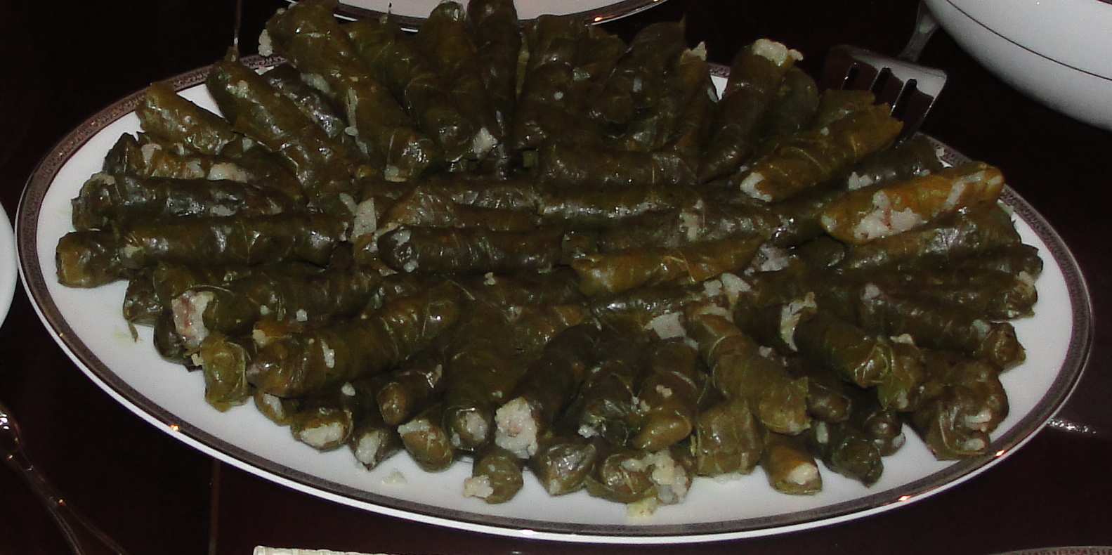 Sandy's Kitchen Stuffed Grape Leaves ("Waraq Inab" Arabic)ورق عنب