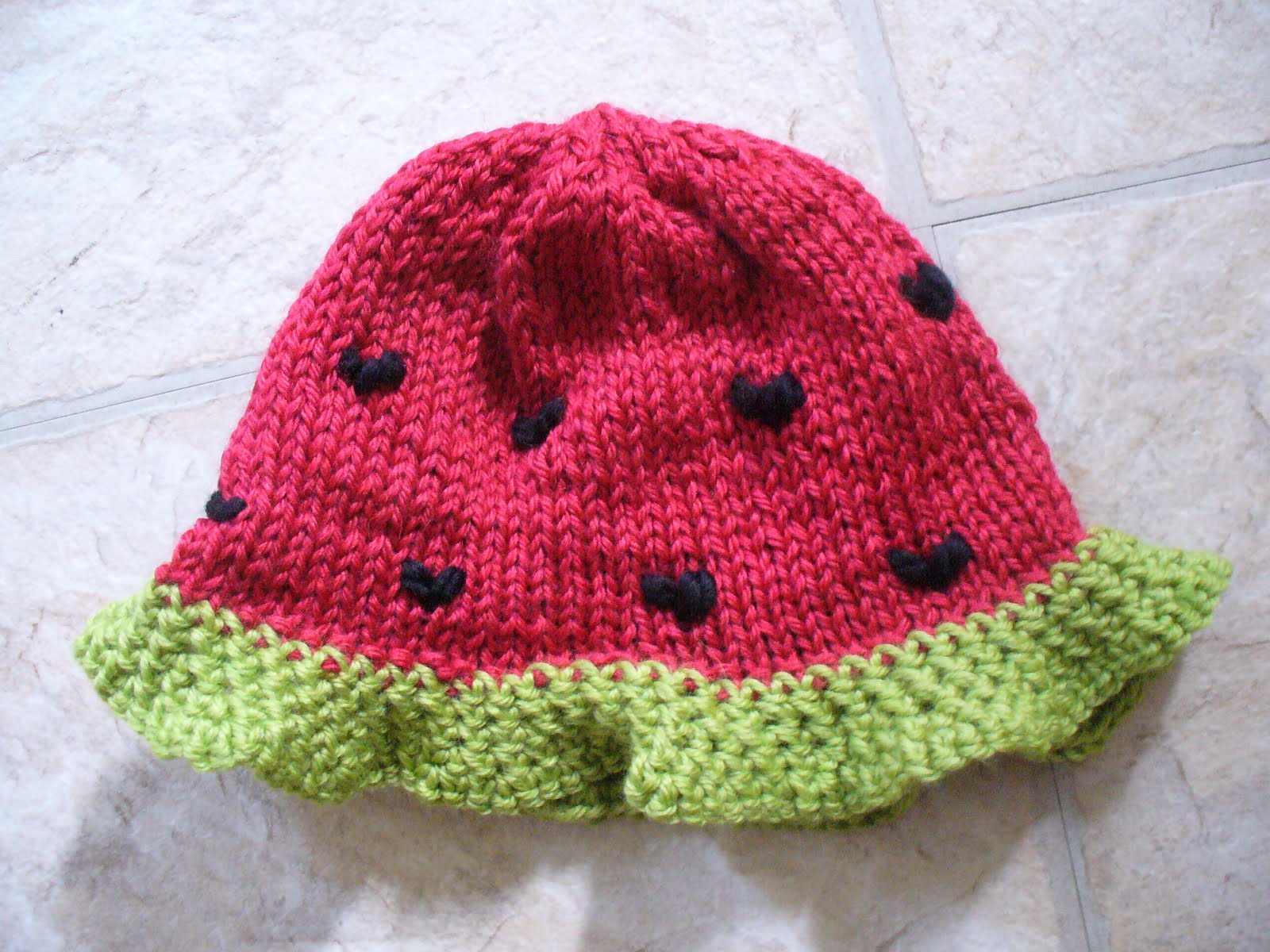 The Feisty Redhead Watermelon Knit Baby Hat