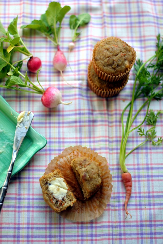 Dairy Free, Gluten-Free Banana Muffins with carrots, quinoa flour and olive oil
