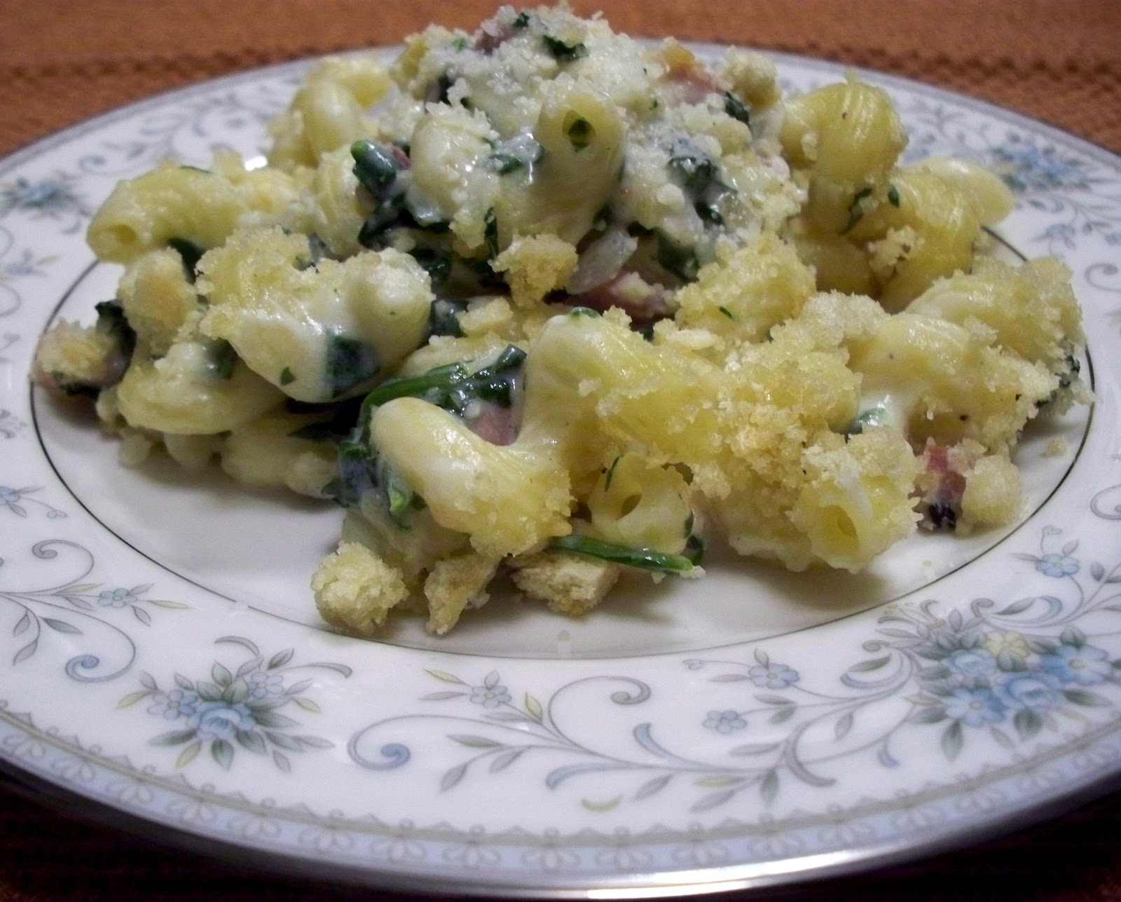 The Taming of the Roux Pancetta Spinach and Penne Casserole
