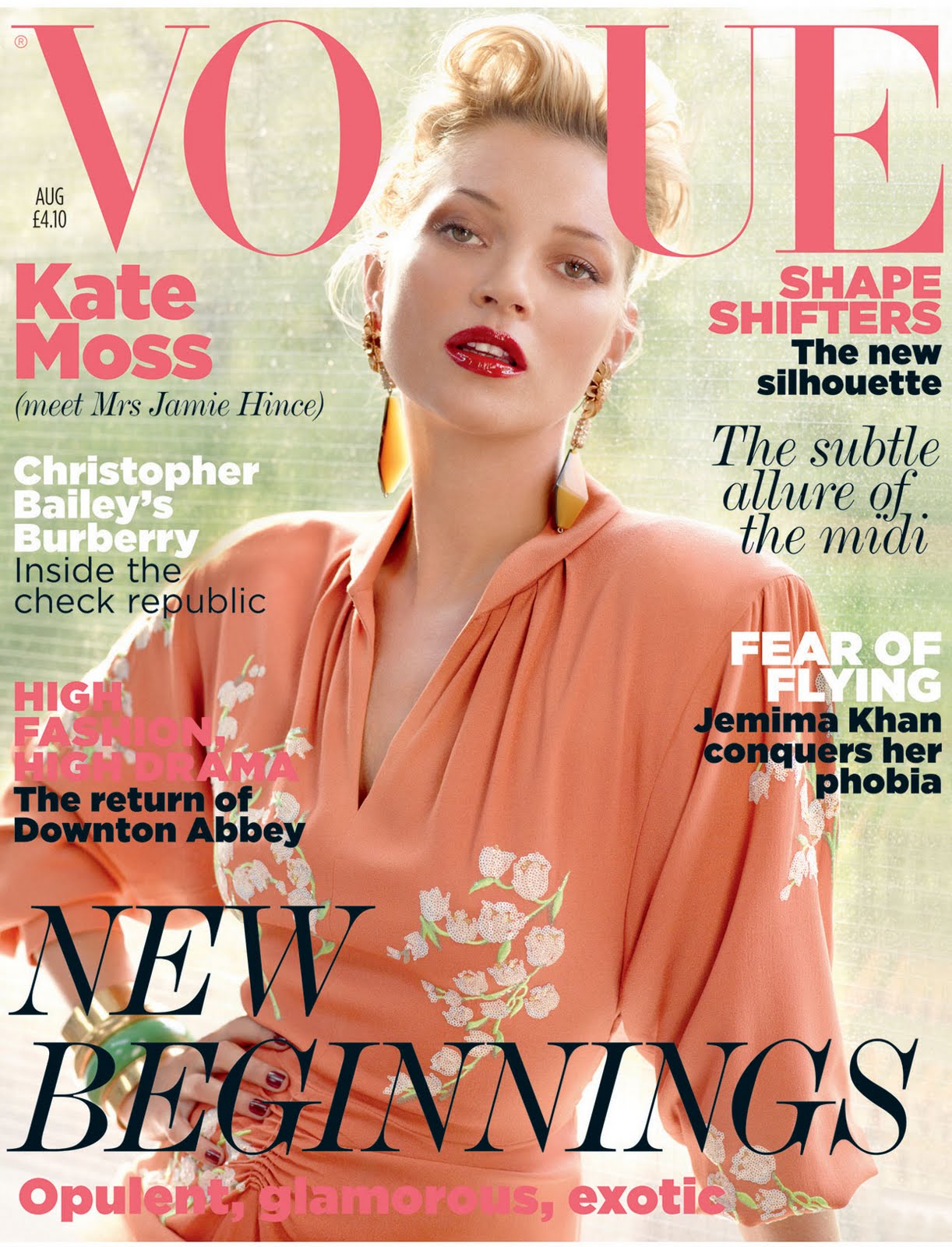 Kate Moss covers Vogue UK August 2011 by Mario Testino