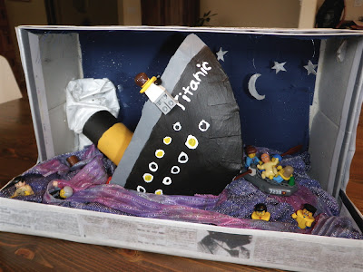 titanic diorama project with lego cast and crew
