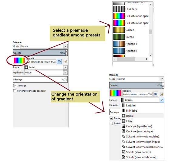 gimp gradient from path