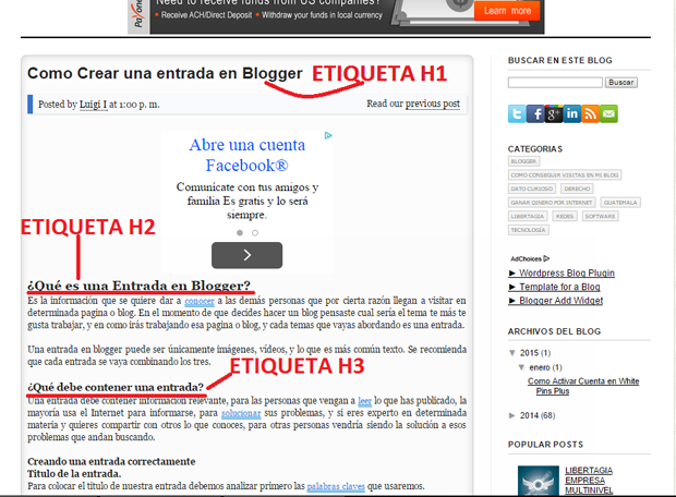 entrada blogger crear entrada en blogger