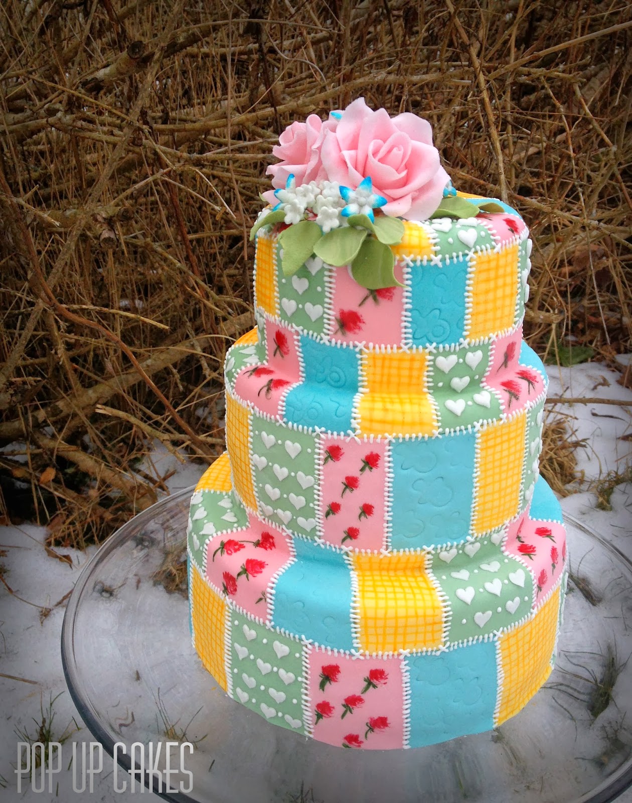 Pop up Cakes BabyQuilt Cake.