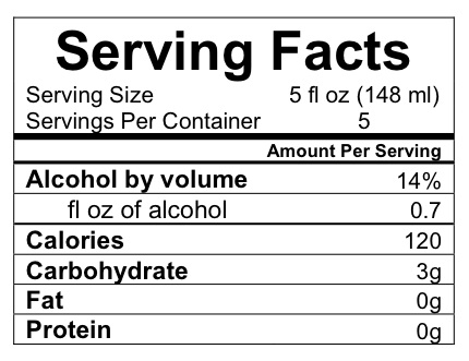 ttb ruling on voluntary serving facts statements for alcohol alcohol serving size