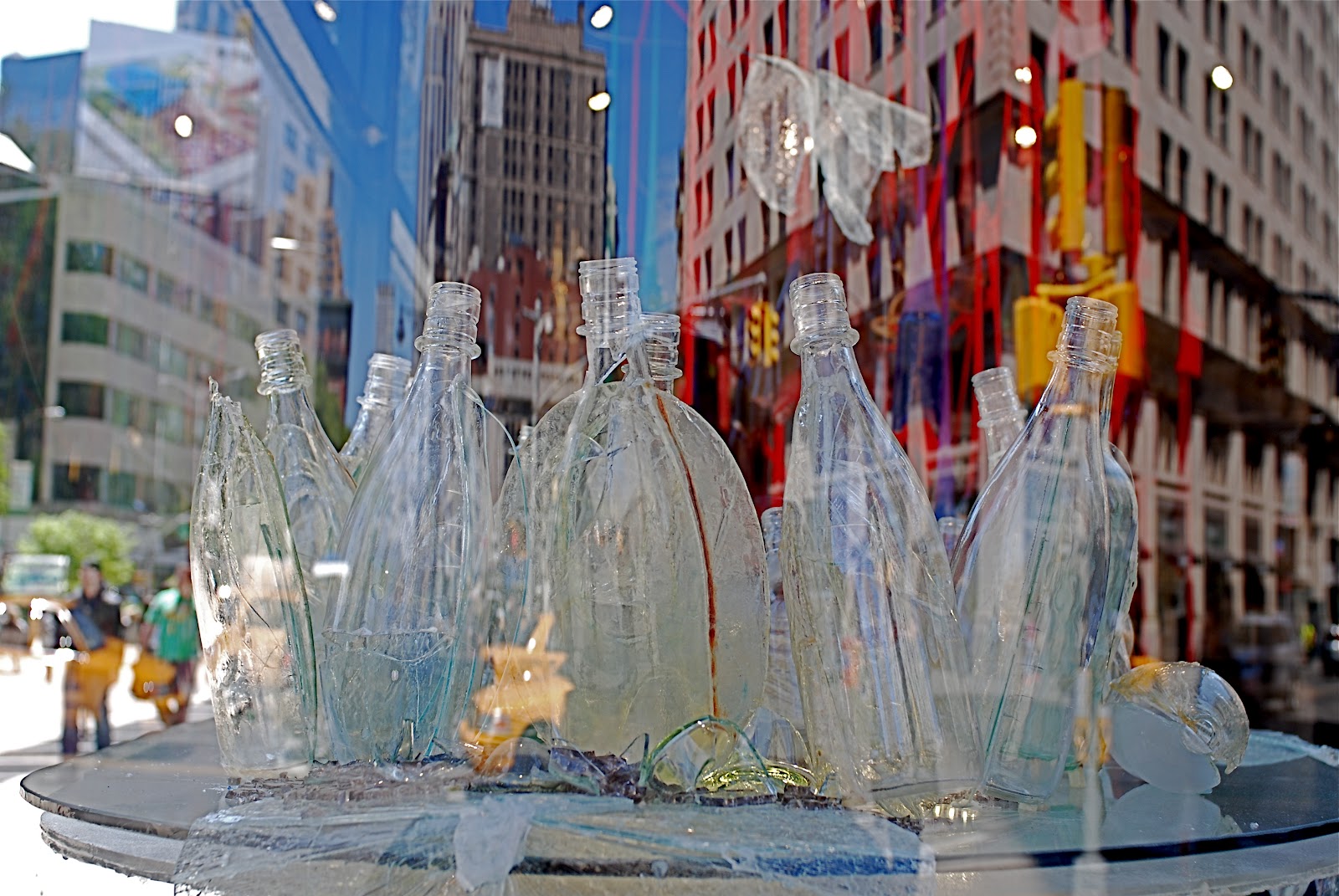 NYC ♥ NYC Broken Glass Art Installation by HU BING at the Flatiron