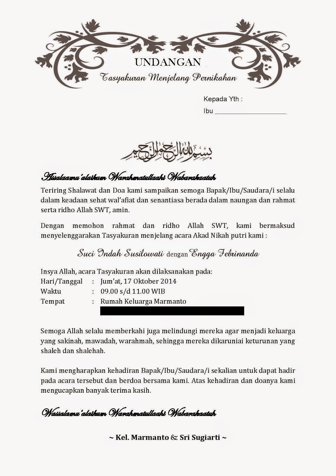 Persiapan Pernikahan 6 Undangan Pengajian Rundown Acara Persiapan Pernikahan 6 Undangan Pengajian Rundown Acara