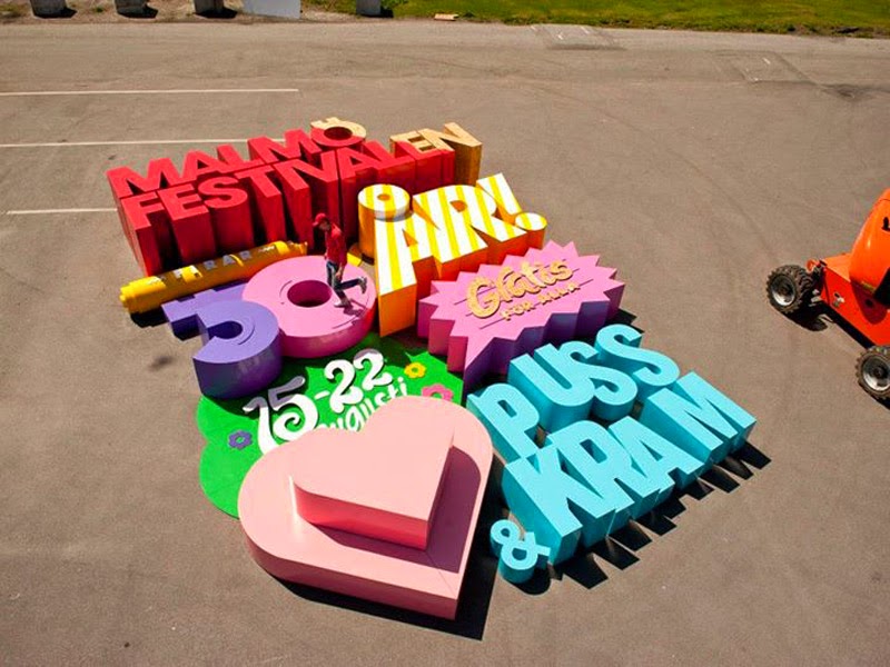 cartel gigante en tres dimensiones Festival Malmö