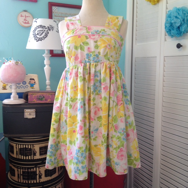 Vintage Bed Sheet Fabric Dresses anniescupboards