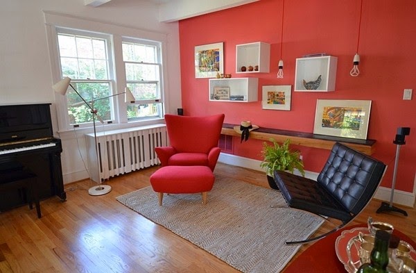 Trang trí nội thất phòng khách đẹp đón noel với gam màu đỏ ấn tượng