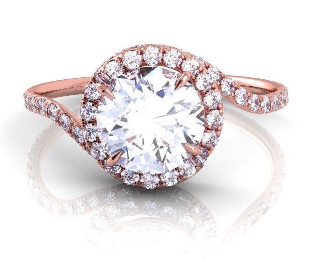 of diamonds throughout the ring and setting Style number AE Rose Gold of diamonds throughout the ring and setting Style number AE Rose Gold