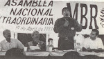 Hugo Chávez dirige la Asamblea Extraordinaria del MBR200 en Valencia el 19.04.1997.