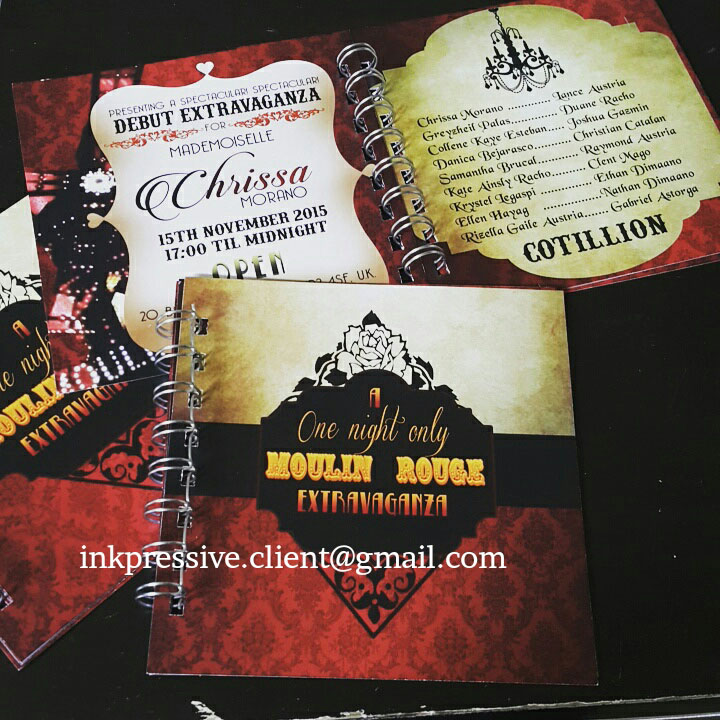 Scrapbook Invitation Moulin Rouge Theme Debut