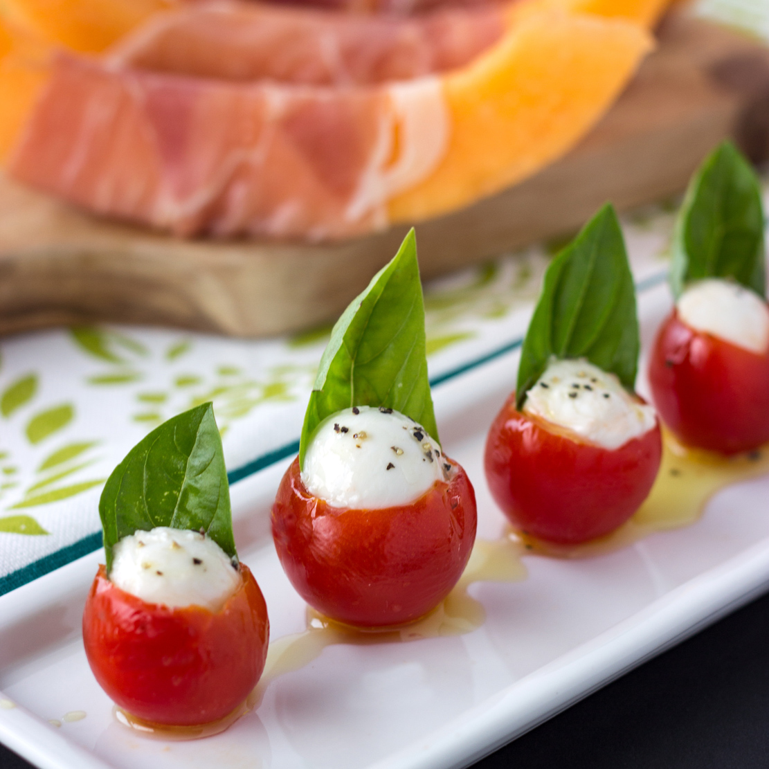 CAPRESE BITES WITH PESTO Cooking on the Front Burner