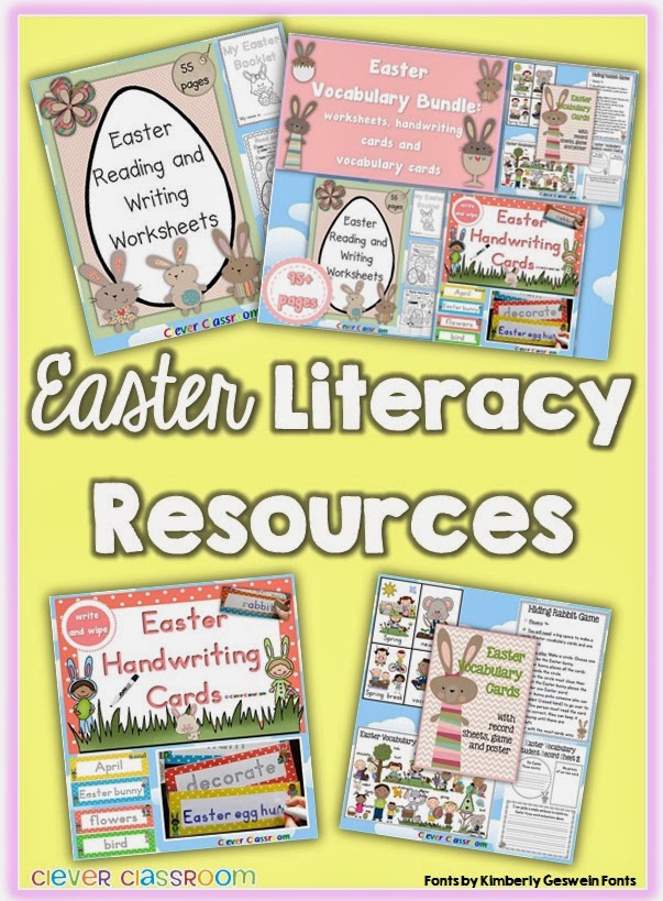Easter ideas including Easter resource bundle for K-1