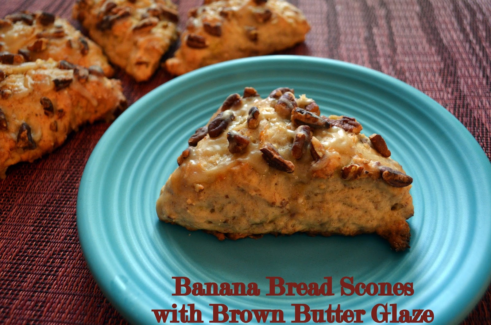 Flavors by Four Banana Bread Scones with Brown Butter Glaze