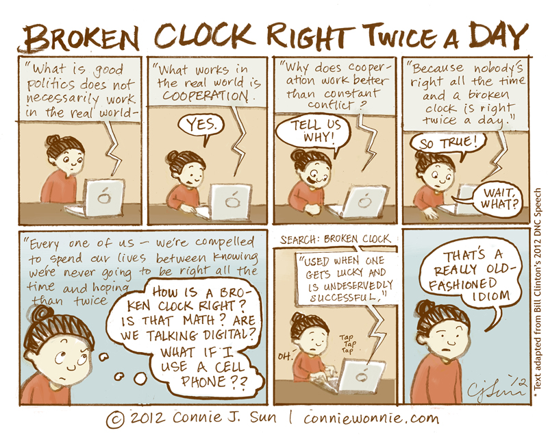 Connie to the Wonnie Broken Clocks