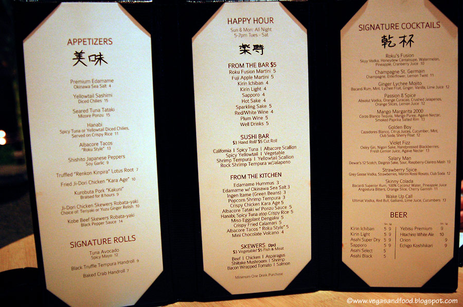 Sushi Roku Pasadena Vegas and Food