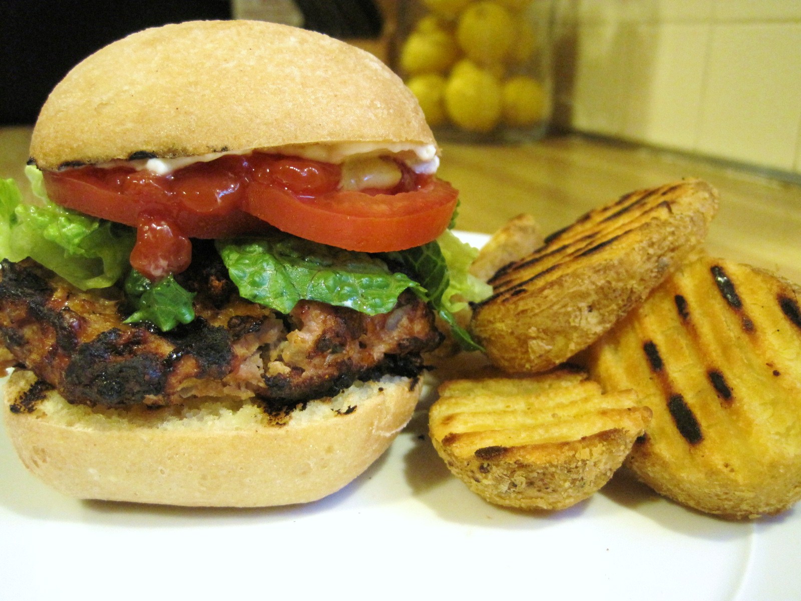 A Nickel's Worth of News Cheddar & Pickle Spiked Chicken Burgers & a