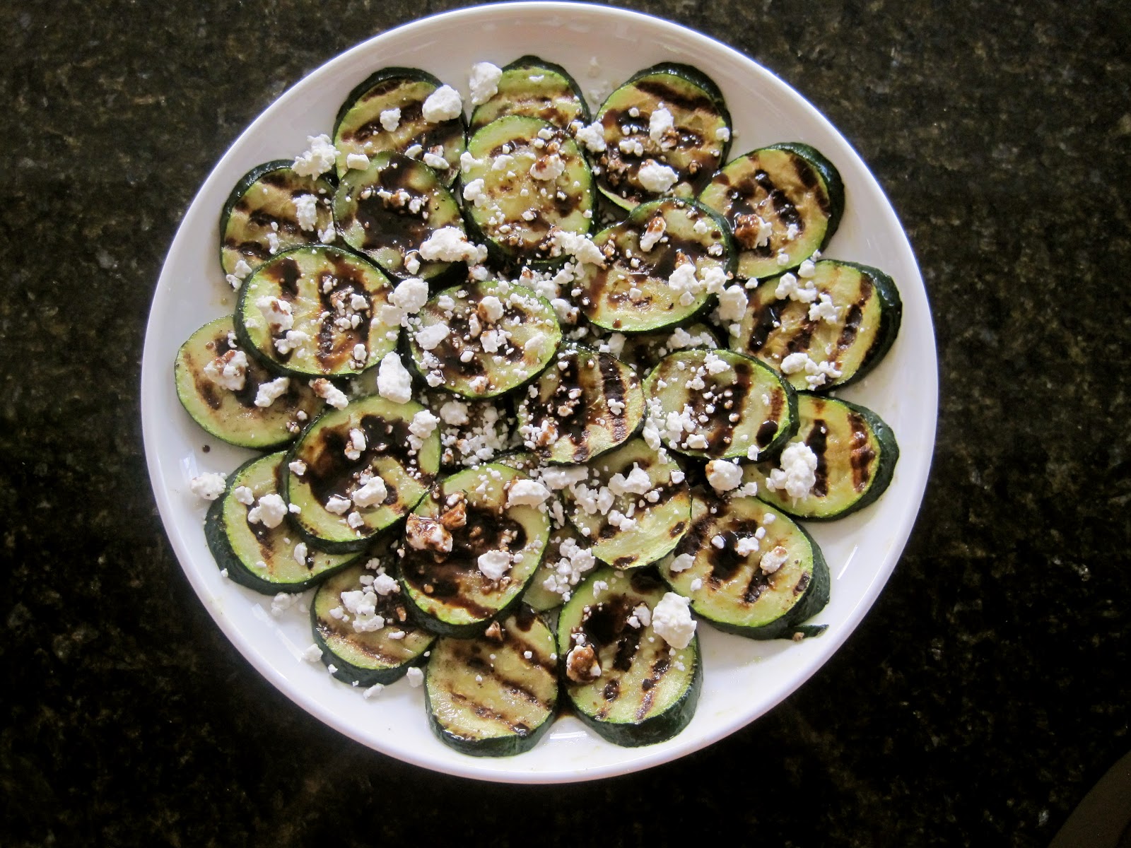 Grilled Zucchini with Goat Cheese and BalsamicHoney Syrup