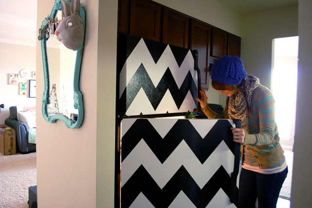 Chevron fridge diy 8