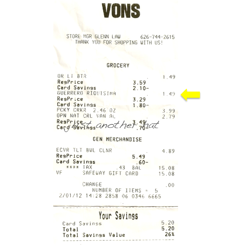 Just Another Hat Vons just for U™ Program Personalized Savings for You