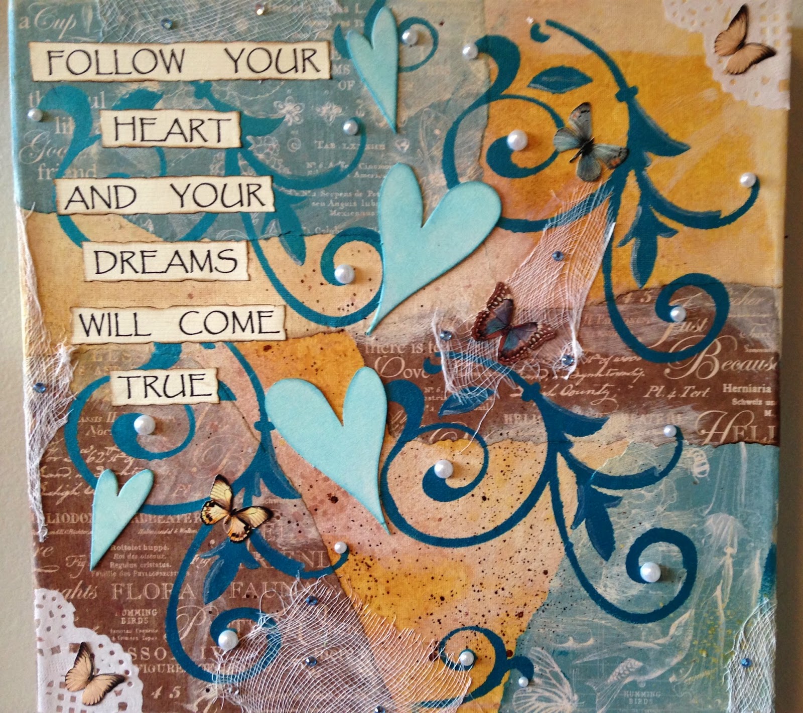 Follow Your Heart Mixed Media Art Collage Tutorial