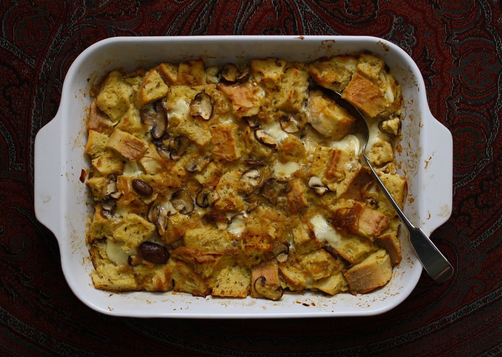 salted sugared spiced™ Caramelized Onion and Mushroom Bread Pudding