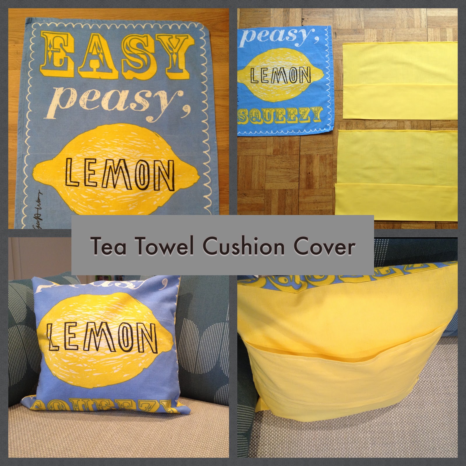 Tea Towel Cushion Cover Tea and Crafting