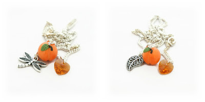 Peach Charm Necklaces handmade by Lottie Of London at Etsy
