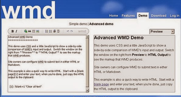 WMD markdown editor