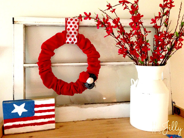Fourth of July Decor with Wooden Flag Block Tutorial | Hi! It's Jilly