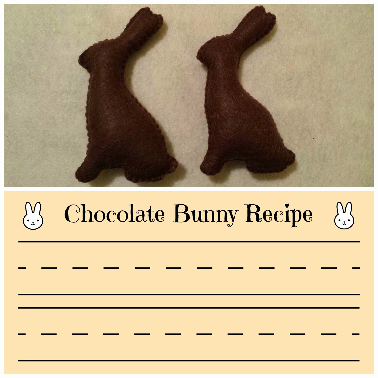 Munchkin and Bean Felt Chocolate Bunnies