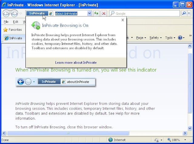 Internet Explorer - Private Browsing Window