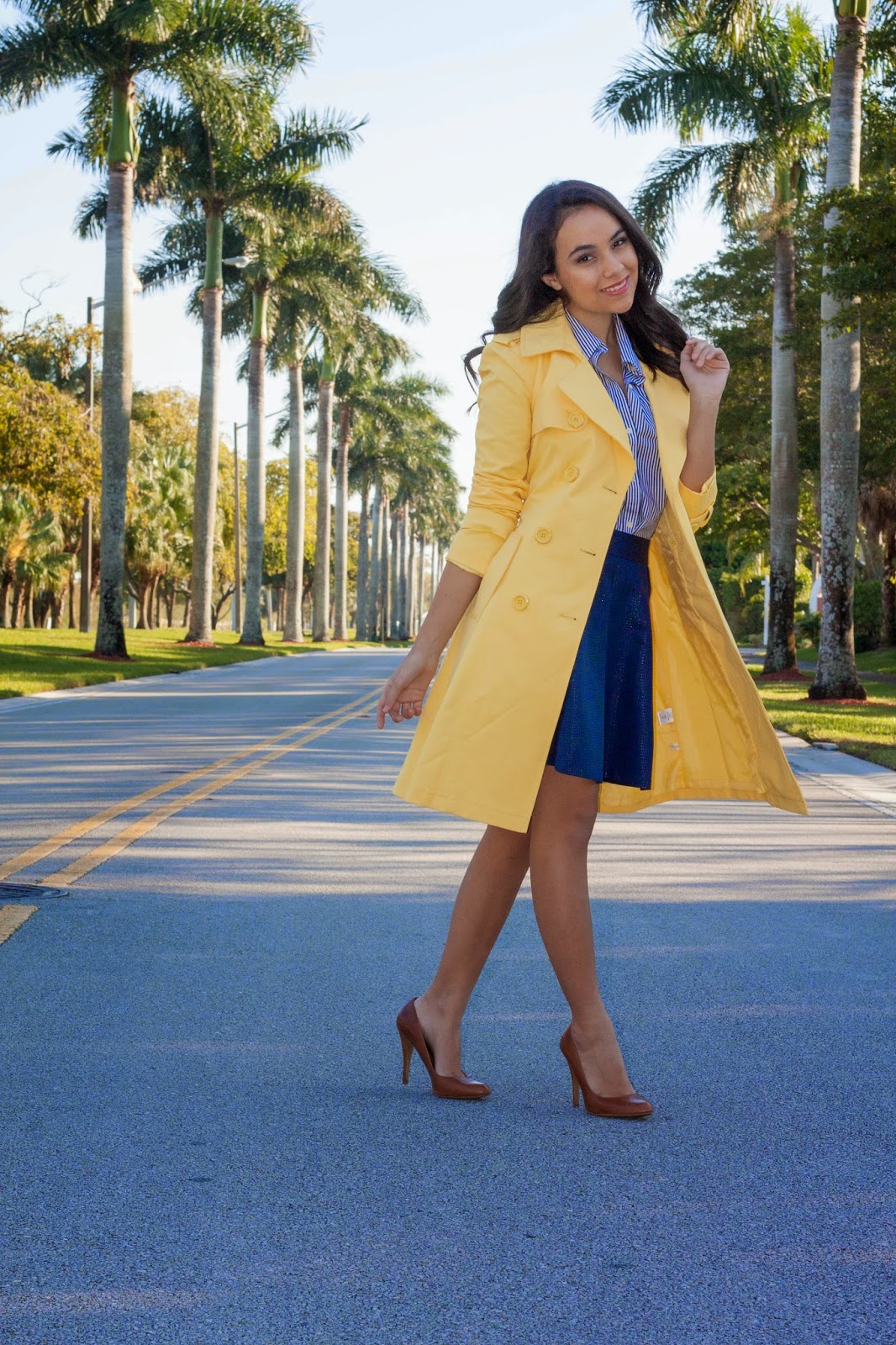 Stylishly In Love Yellow Trench Coat