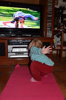 Little girl doing yoga