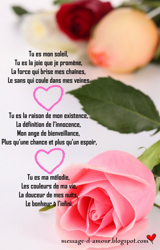 Jolies poèmes d�amour Message d�amour