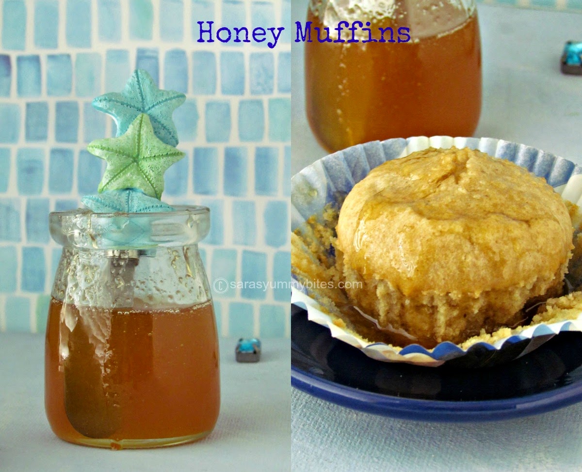 Eggless Butterless Honey Muffins SarasYummyBites
