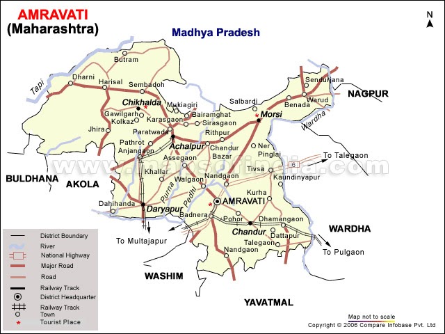Map Of Amravati City In Maharashtra Genral-Knowledge In Maharashtra: Amravati