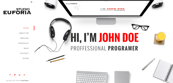 Euforia – Responsive Vcard WordPress Theme Euforia – Responsive Vcard WordPress Theme