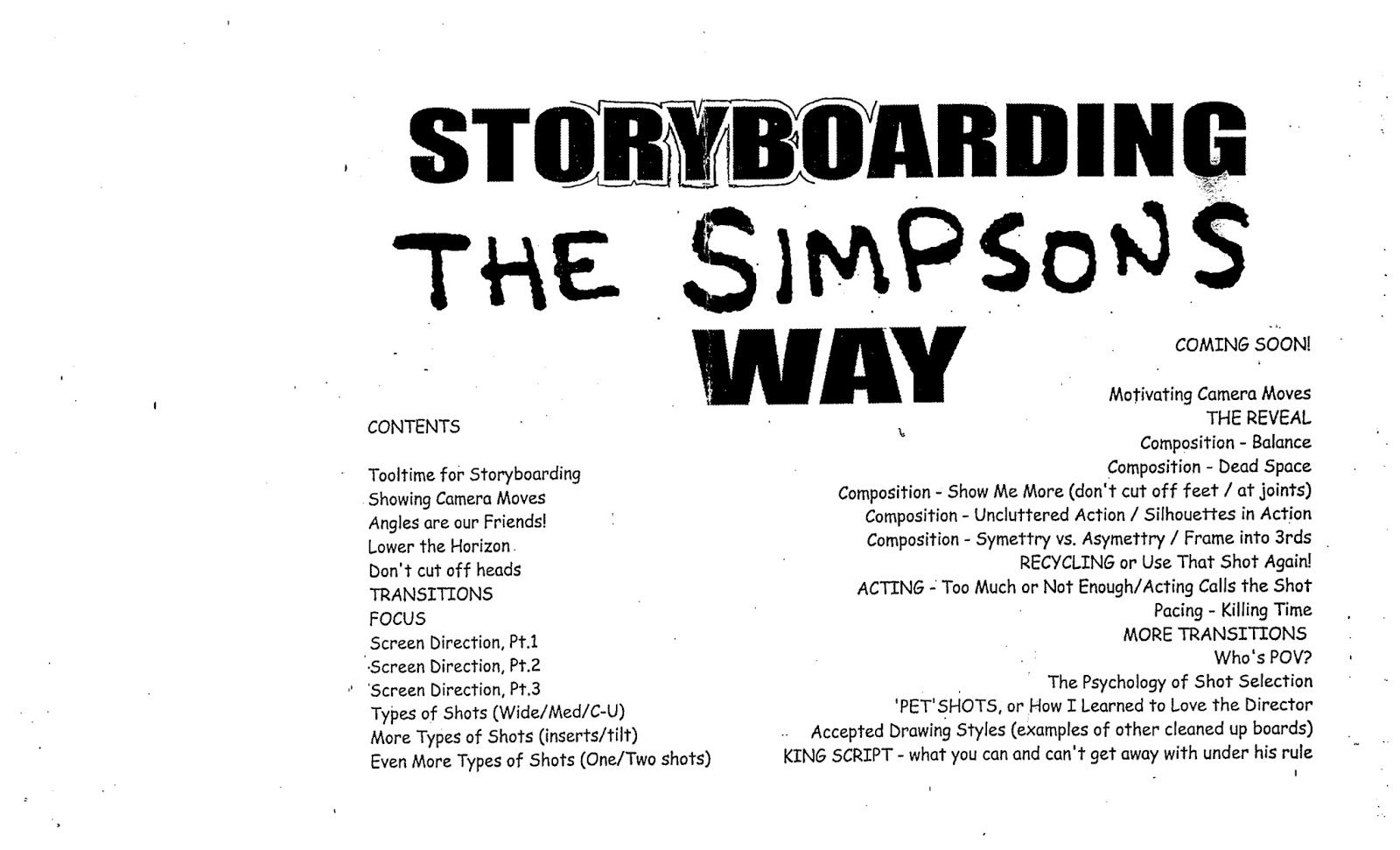 warburtonlabs STORYBOARDING THE SIMPSONS WAY