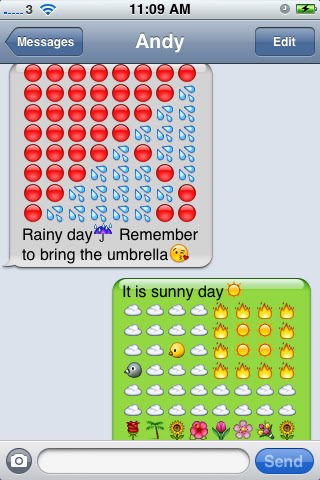 iphone emoticons sms